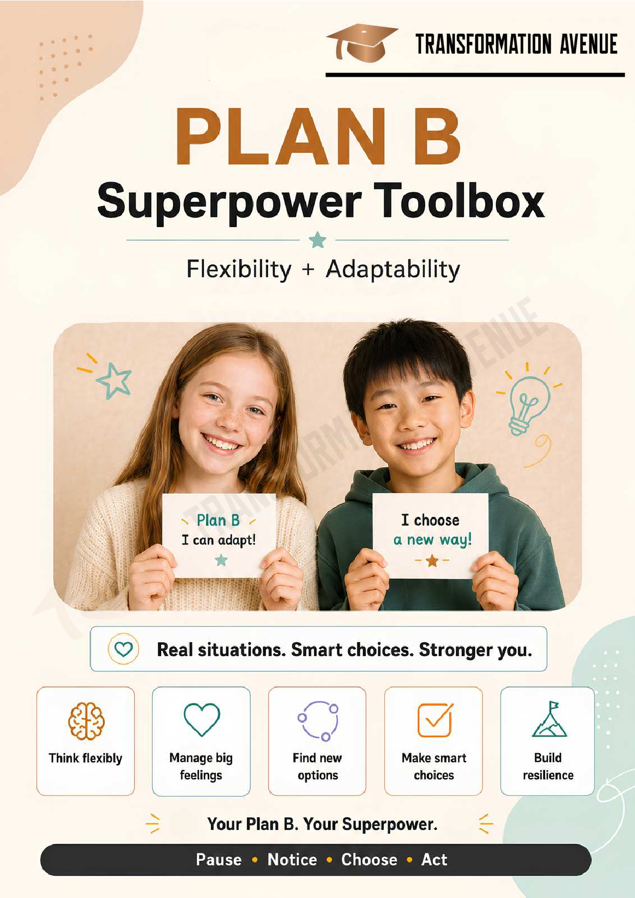 Under 11 EN — Transformation Avenue printable for kids and teens