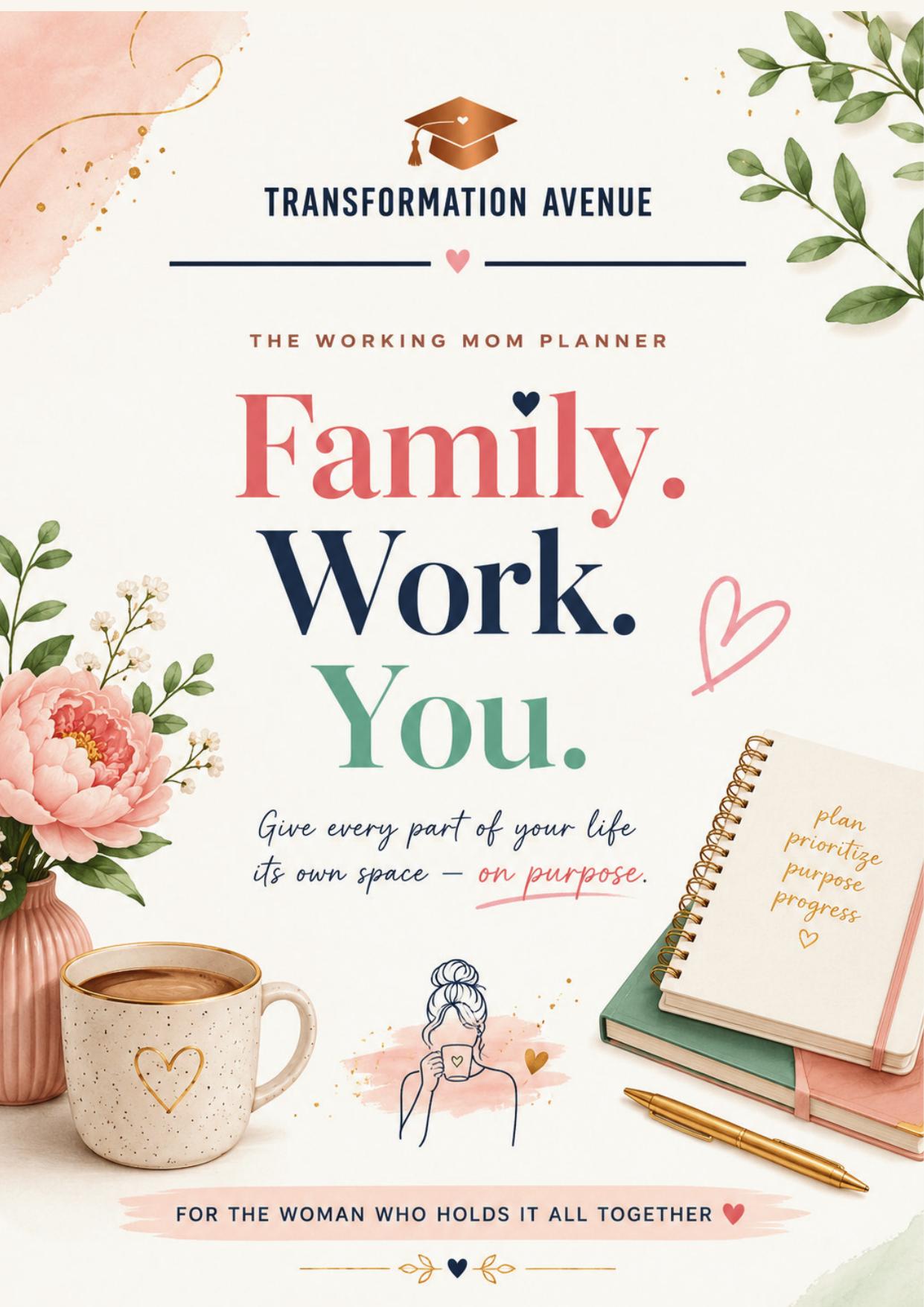 Working mom planner — Transformation Avenue printable for kids and teens