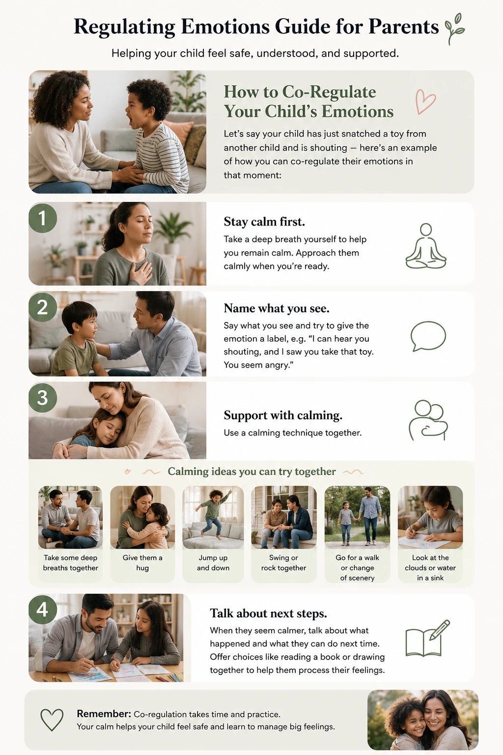 How to co-regulate your child’s emotions in four steps with calming ideas