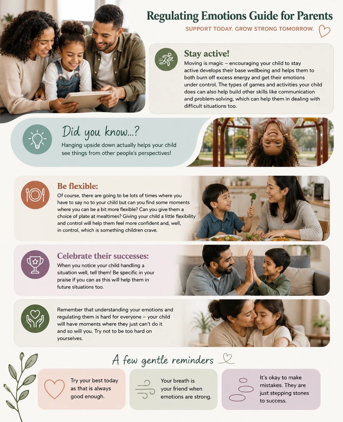 Stay active, be flexible, celebrate successes — gentle reminders for parents